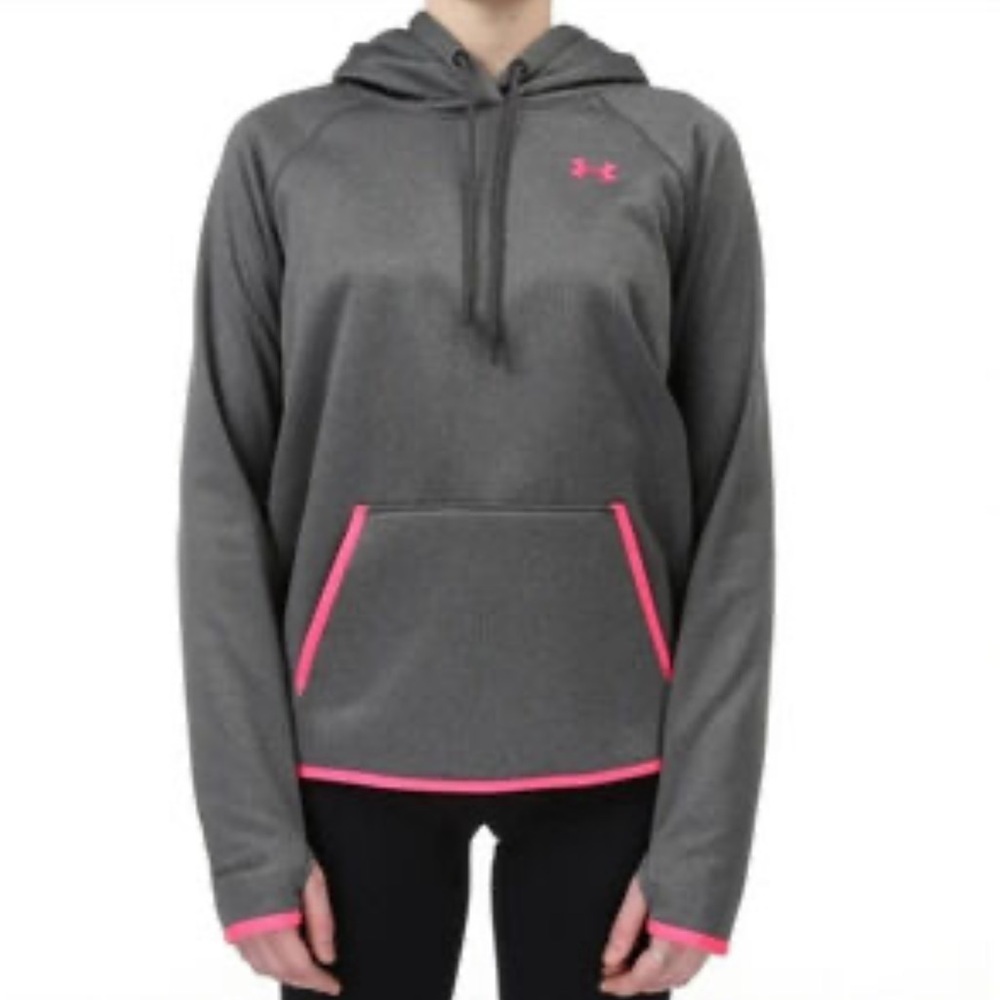 Under Armour Women's Charcoal Hoodie with Pink Trim
